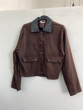 Jacket eco camoscio e colletto in ecopelle 50700